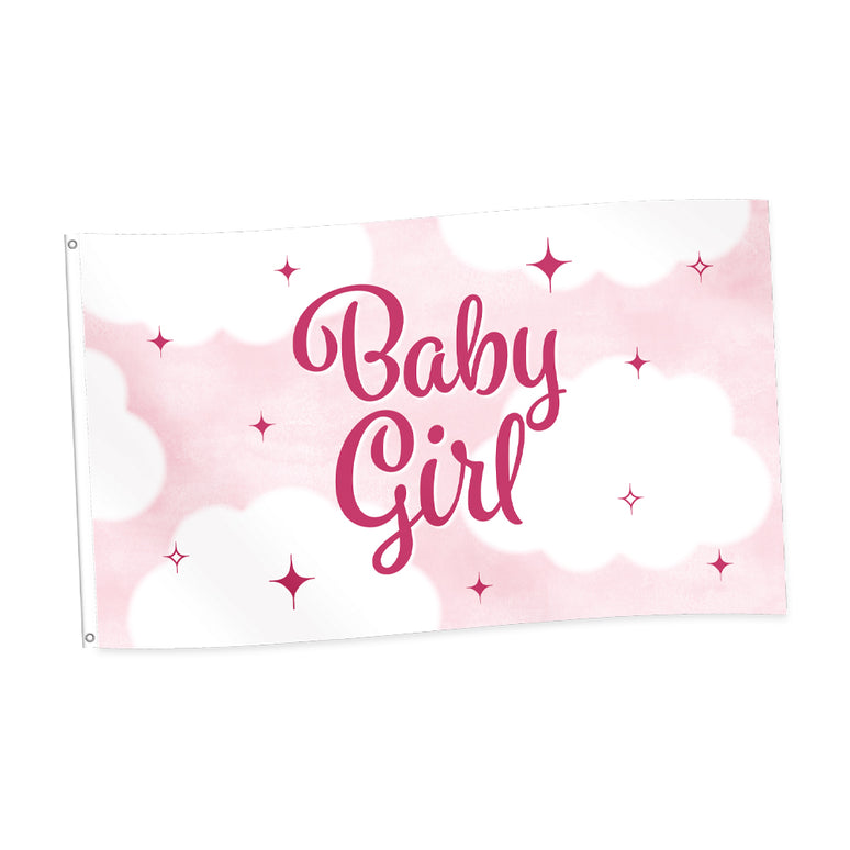 Feestbazaar Geboortevlag Baby Girl (150x90cm)