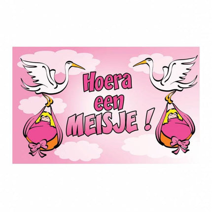 Feestbazaar Geboortevlag Hoera een meisje