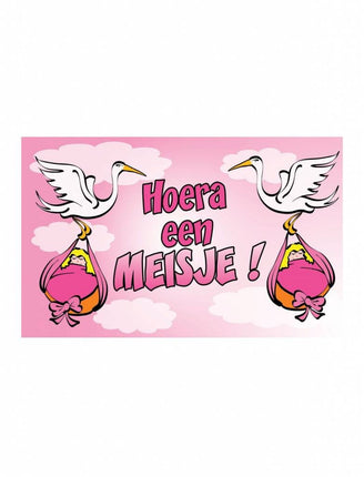 Feestbazaar Geboortevlag Hoera een meisje