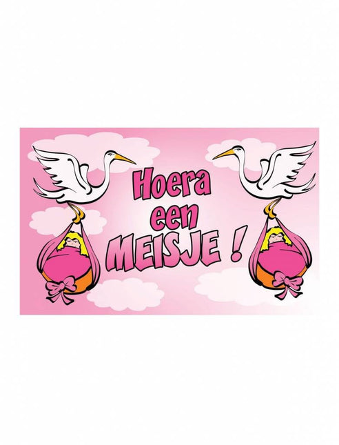 Feestbazaar Geboortevlag Hoera een meisje