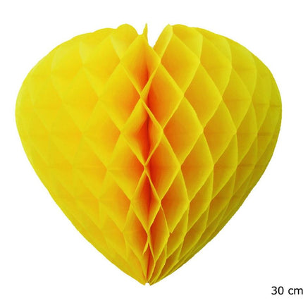 Feestbazaar Geel Hart Hangdecoratie (30cm)