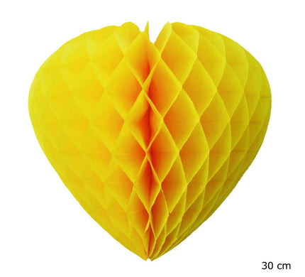 Feestbazaar Geel Hart Hangdecoratie (30cm)