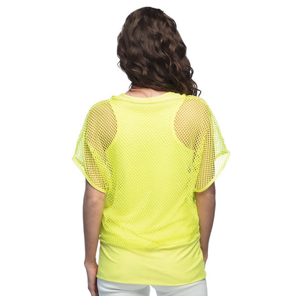 Feestbazaar Geel T-shirt Met Visnet Top