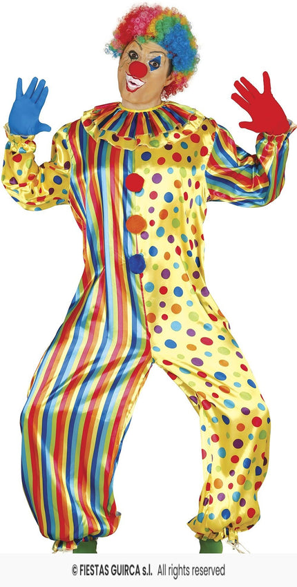 Feestbazaar Gekleurde Clown Jumpsuit volwassen