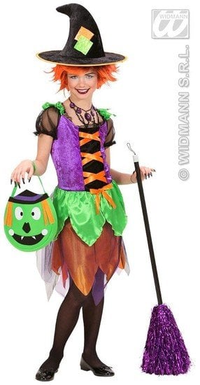 Feestbazaar Gekleurde Heks kostuum kind