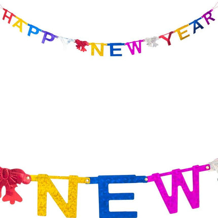 Feestbazaar Gekleurde Letterslinger Happy New Year