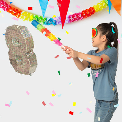 Feestbazaar Gekleurde Pinata Stok (43cm)