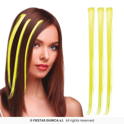Feestbazaar Gele Hair Extensions 50cm (3st)