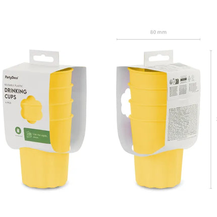 Feestbazaar Gele Herbruikbare Bekers 220ml (4st)