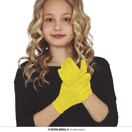 Feestbazaar Gele kinderhandschoenen