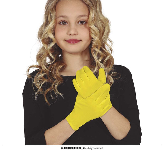 Feestbazaar Gele kinderhandschoenen