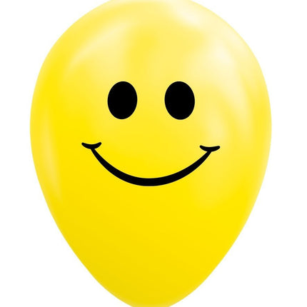 Feestbazaar Gele Smiley Ballonnen (8st)