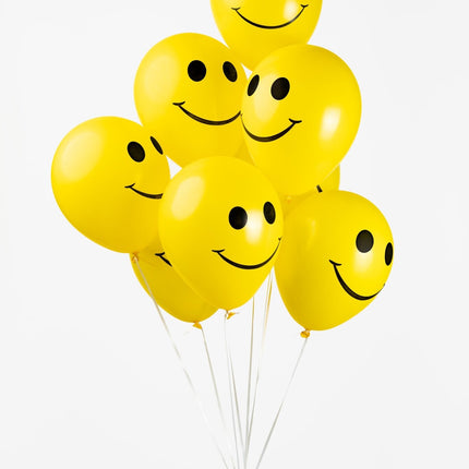 Feestbazaar Gele Smiley Ballonnen (8st)