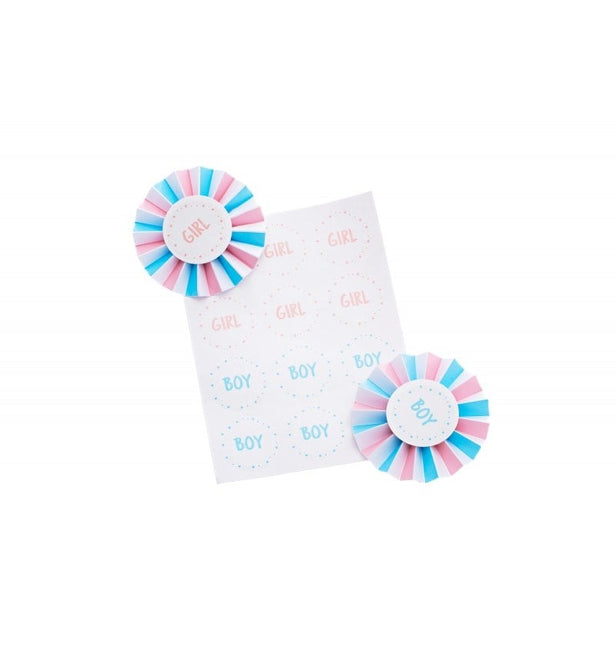 Feestbazaar Gender Reveal Badges Boy Or Girl