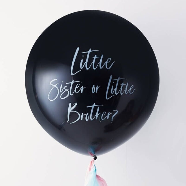 Feestbazaar Gender Reveal Ballon Groot Brother or Sister (90cm)