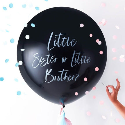 Feestbazaar Gender Reveal Ballon Groot Brother or Sister (90cm)