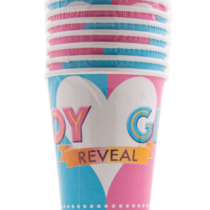 Feestbazaar Gender Reveal Bekers 25cl - 8 stuks