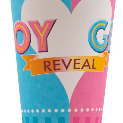 Feestbazaar Gender Reveal Bekers 25cl - 8 stuks