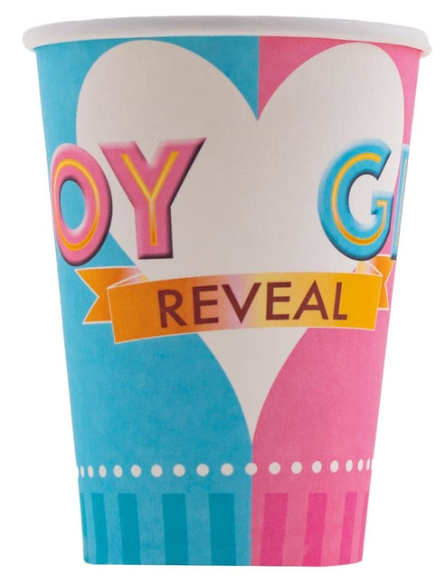 Feestbazaar Gender Reveal Bekers 25cl - 8 stuks