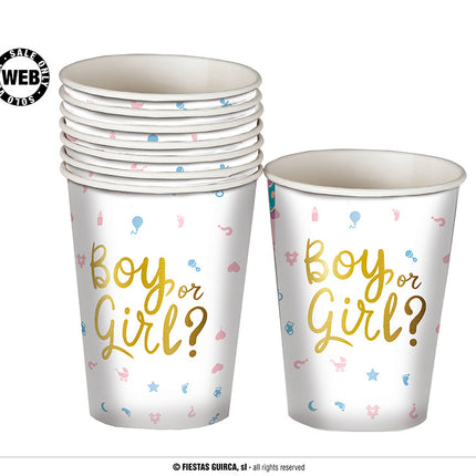 Feestbazaar Gender Reveal Bekers Boy Or Girl (6st)
