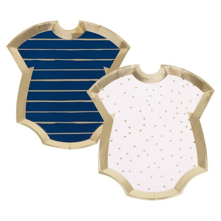 Feestbazaar Gender Reveal Bordjes Rompertjes Blauw/Roze (8st)