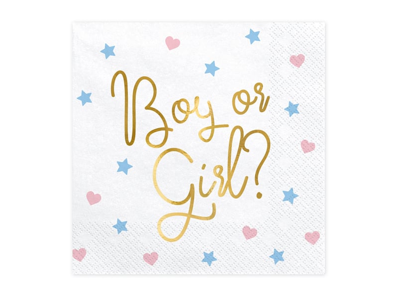 Feestbazaar Gender Reveal 'Boy or Girl' servetten