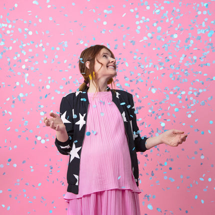 Feestbazaar Gender reveal confetti kanon Blauw - Ready to pop 60cm