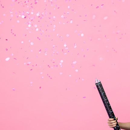 Feestbazaar Gender reveal confetti kanon Pink - Ready to pop 60cm