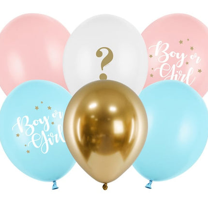 Feestbazaar Gender Reveal Geboorte Ballonnen Mix (6st)