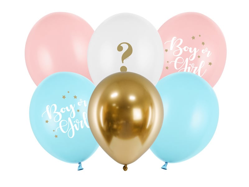 Feestbazaar Gender Reveal Geboorte Ballonnen Mix (6st)