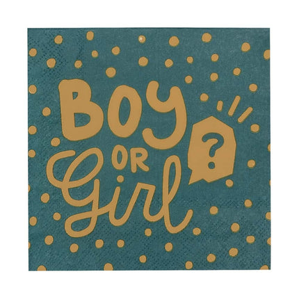 Feestbazaar Gender Reveal Servetten Boy or Girl (20st)