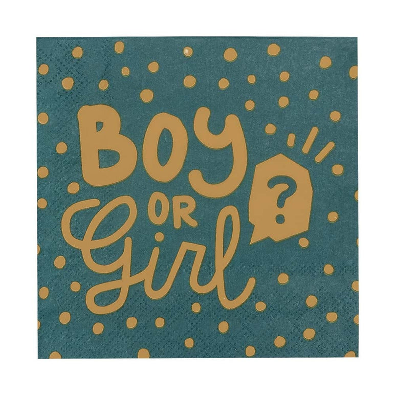 Feestbazaar Gender Reveal Servetten Boy or Girl (20st)