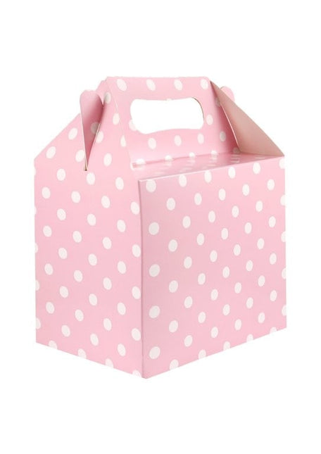 Feestbazaar Geschenkdoosje Babyshower Babyroze met Stippen