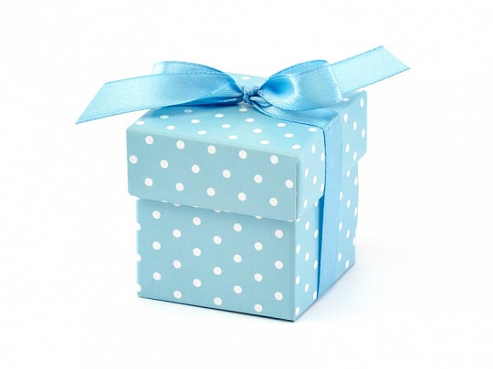 Feestbazaar Geschenkdoosjes Blauw Met Stippen - 10 Stuks