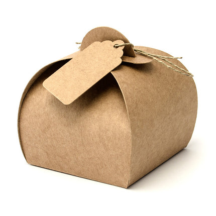 Feestbazaar Geschenkdoosjes Kraft Met Tags (10st)
