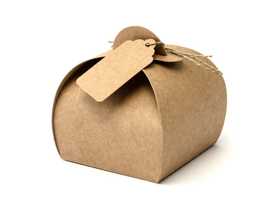 Feestbazaar Geschenkdoosjes Kraft Met Tags (10st)