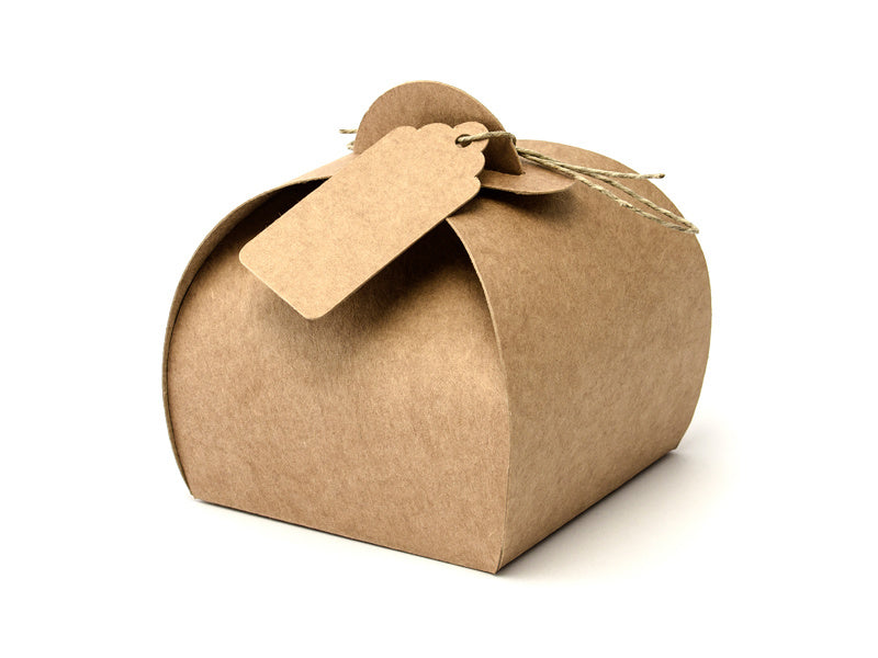 Feestbazaar Geschenkdoosjes Kraft Met Tags (10st)
