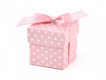 Feestbazaar Geschenkdoosjes Roze Met Stippen - 10 Stuks