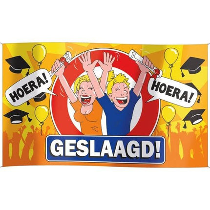 Feestbazaar Geslaagd vlag 100x150cm