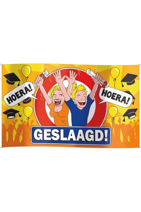 Feestbazaar Geslaagd vlag 100x150cm