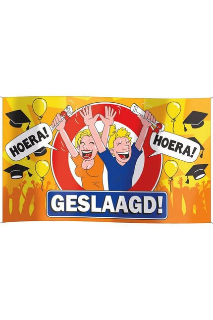 Feestbazaar Geslaagd vlag 100x150cm