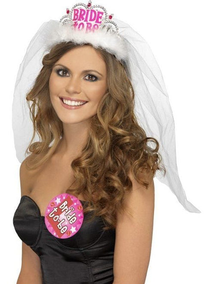 Feestbazaar Gesluierde Bride to Be tiara