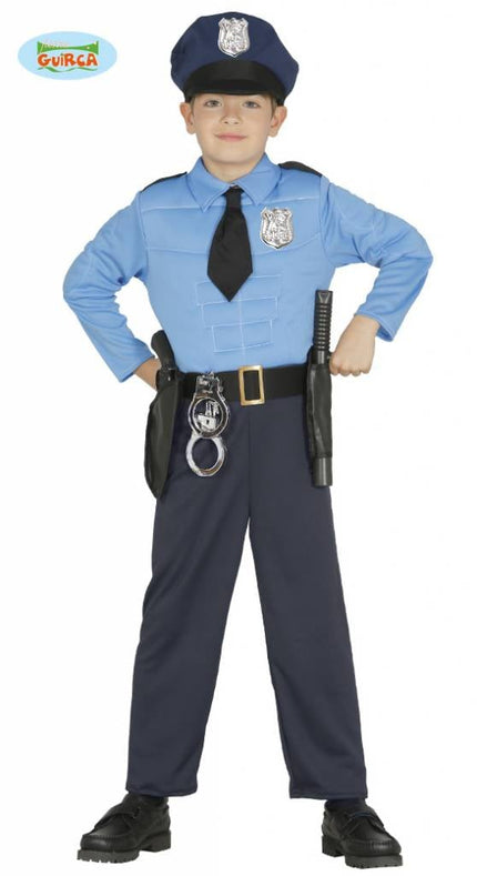 Feestbazaar Gespierde Police officier jumpsuit kind
