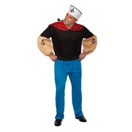 Feestbazaar Gespierde Popeye matrozen kostuum