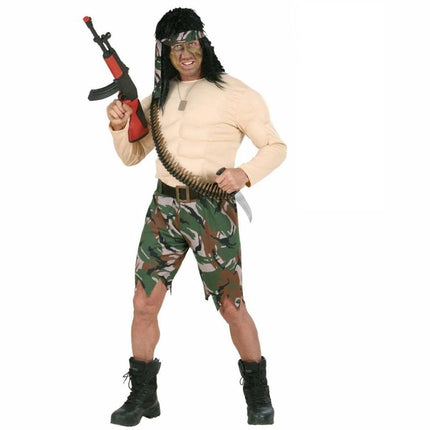 Feestbazaar Gespierde Soldaat Rambo kostuum