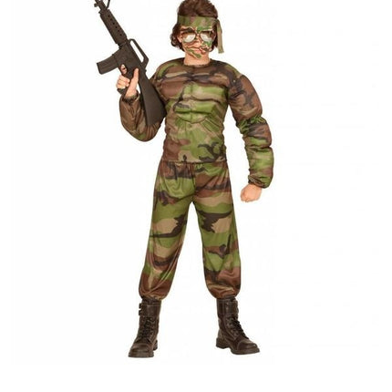 Feestbazaar Gespierde super soldaten kostuum kind