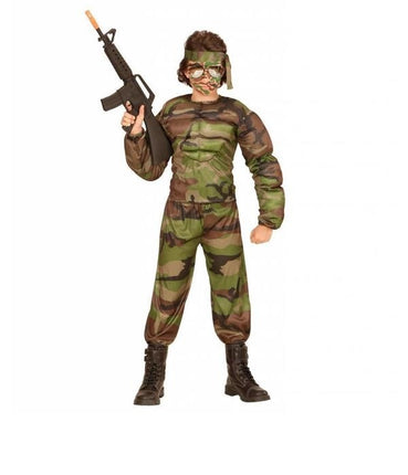 Feestbazaar Gespierde super soldaten kostuum kind