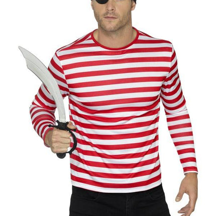 Feestbazaar Gestreept T-shirt rood/wit man-vrouw