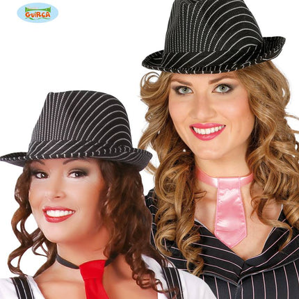 Feestbazaar Gestreepte Gangster hoed