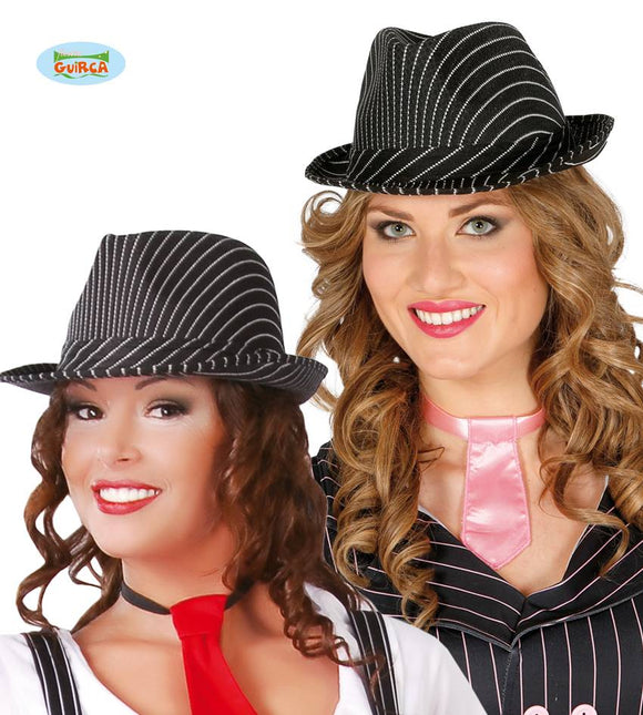 Feestbazaar Gestreepte Gangster hoed